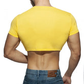 Hearujoy Mens Male Club Round Neck T-Shirt Printing Crop Tops Summer Gym Running Sportswear Club Sexy Skinny Short Sleeve Cosplay Costume